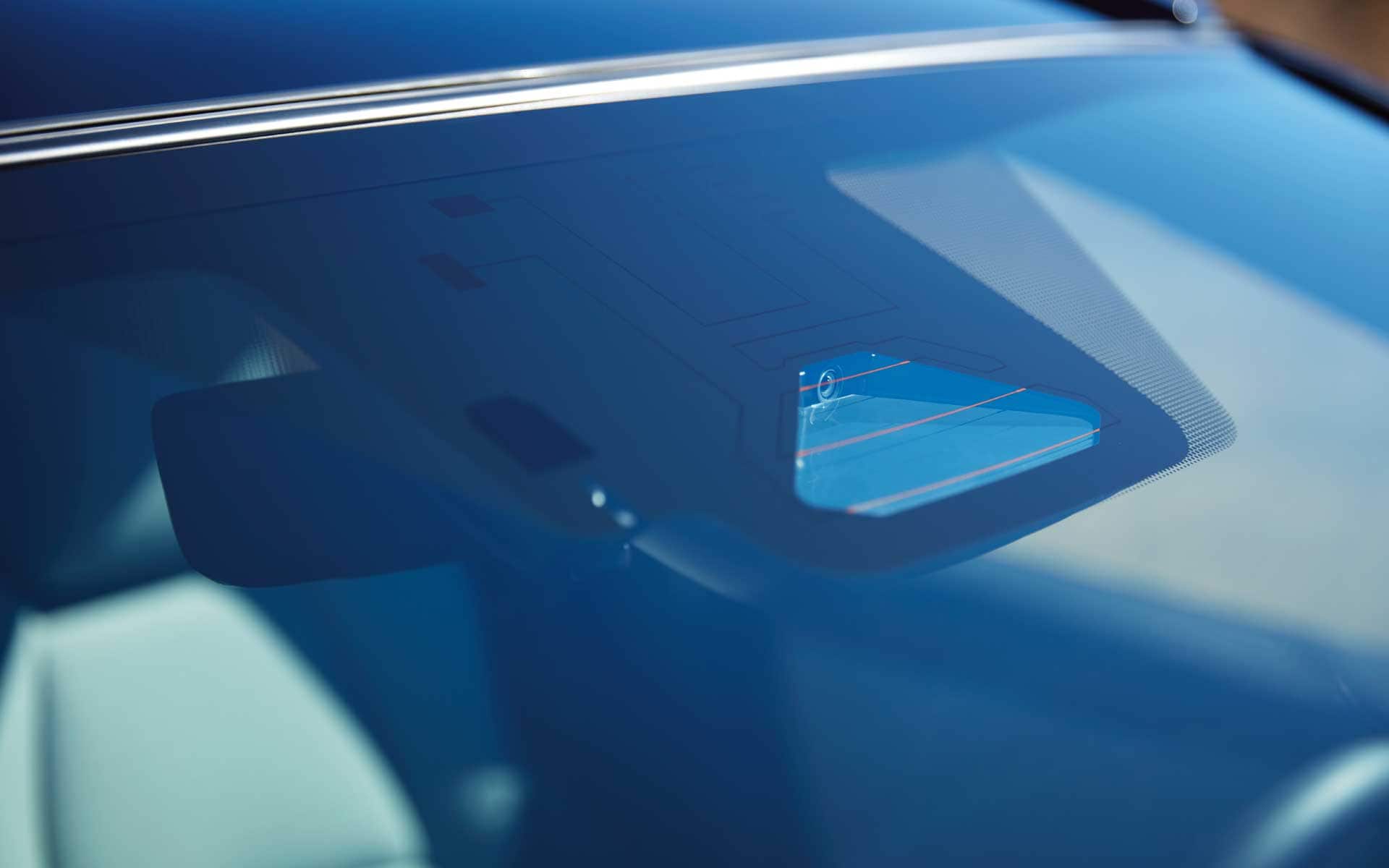 Close-up of the EyeSight Driver Assist Technology sensors on the 2023 Subaru Solterra