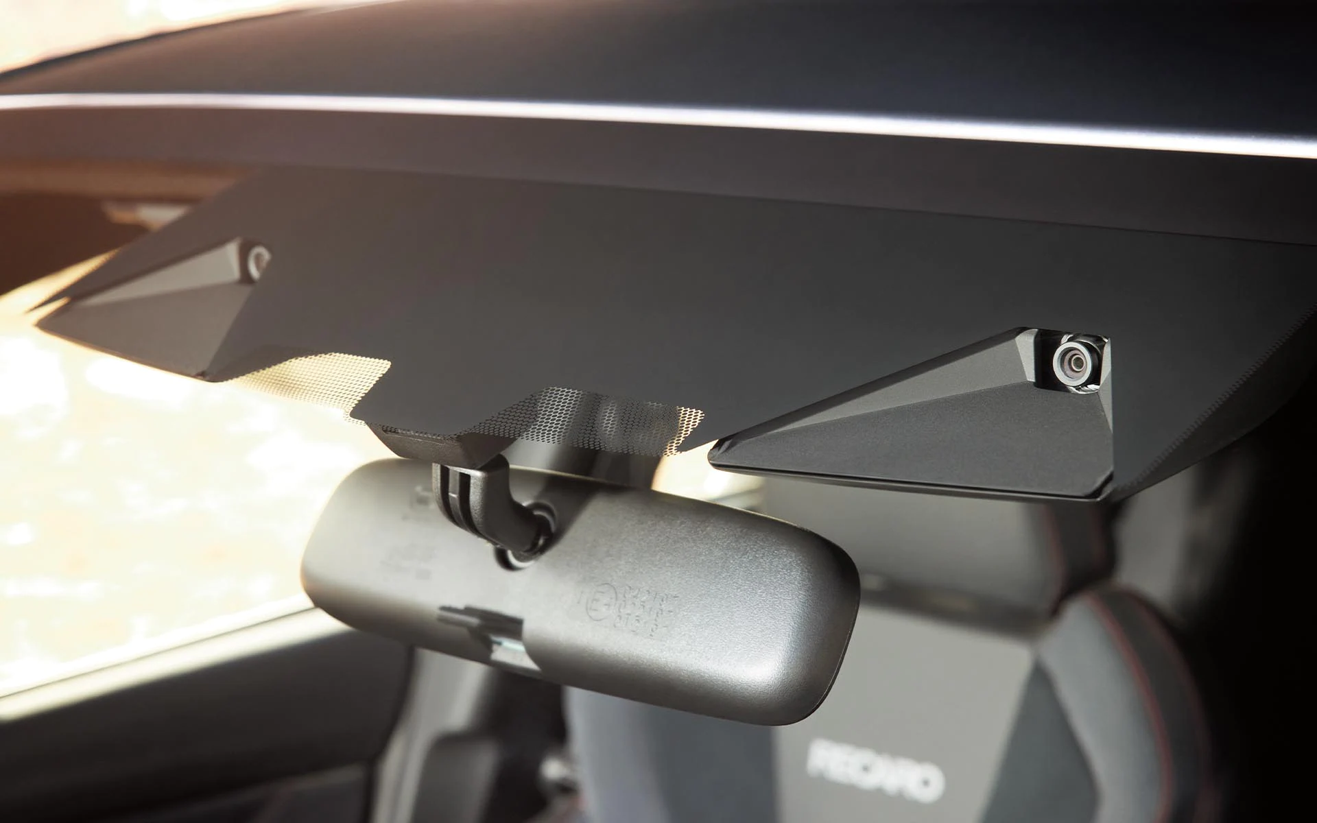 A close up of the EyeSight® cameras in the 2022 Subaru WRX